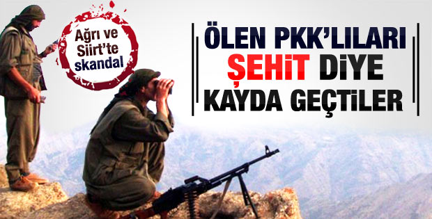 Öldürülen PKK'lıları şehit diye kayda geçirdiler