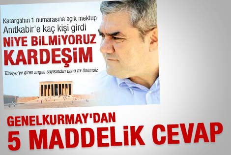 Genelkurmay'dan Yılmaz Özdil'e cevap