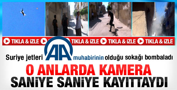 Halep'te AA ekibinin bulunduğu sokak bombalandı - Video