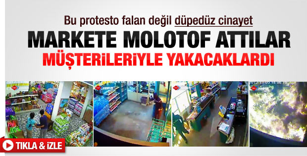 Mersin'de marketi müşterileriyle yakacaklardı