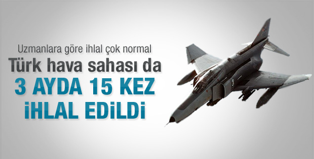 3 ay içinde 15 kez Türk hava sahası ihlal edildi