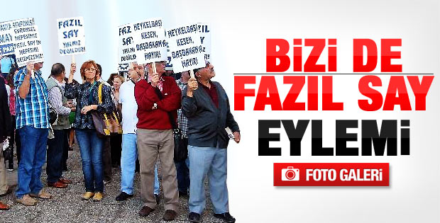 Fazıl Say'a mahkeme önünde pankartlı destek - Galeri