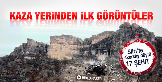 Pervari'de düşen helikopterin ilk görüntüsü
