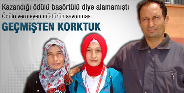 Başörtülü öğrenciye ödülü geçmiş engelledi