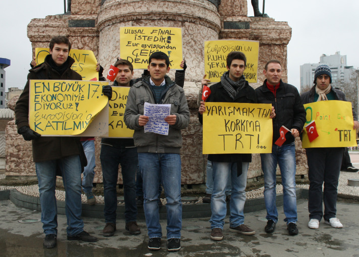 Taksim'de Eurovision protestosu