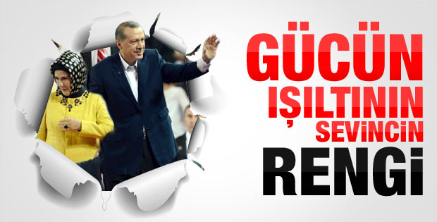 Emine Erdoğan sarı renk kıyafetiyle dikkat çekti
