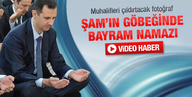 Esad Şam'da bayram namazı kıldı