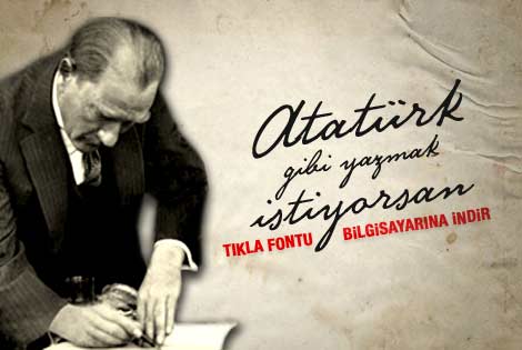 Ataturk Un El Yazisi Font Oldu