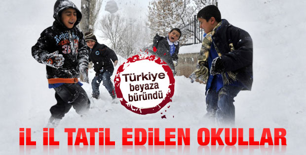 İl il tatil edilen okullar