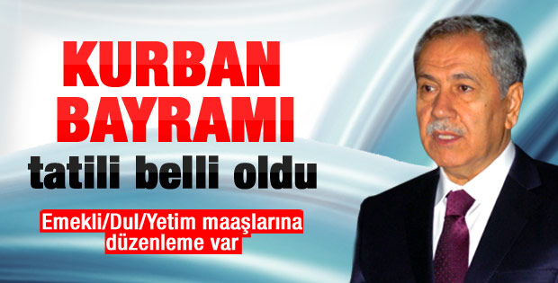 Kurban bayramı tatili belli oldu