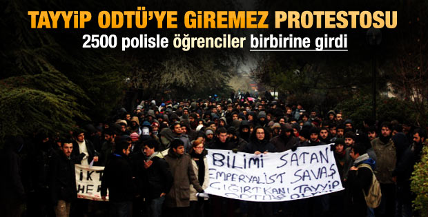 ODTÜ'de Başbakan Erdoğan'a protesto