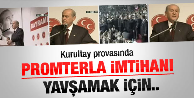 Bahçeli'nin prompter kazası - Video