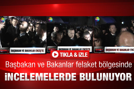 Başbakan Erdoğan ve Bakanlar Erciş'te