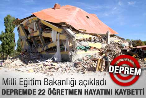 MEB: Van'da 22 öğretmen hayatını kaybetti