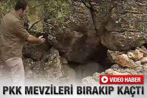 PKK'nın terk edilmiş mevzileri görüntülendi - izle