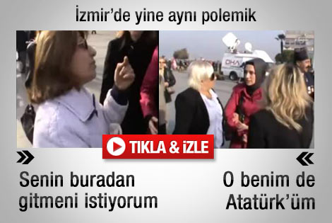 Atatürk'ü anma töreninde başörtüsü polemiği - İzle