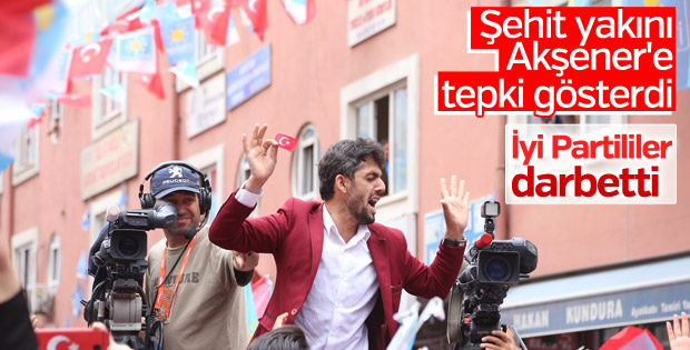 Akşener'e tepki gösteren kişiye darp