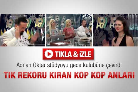 Adnan Oktar stüdyoyu gece kulübüne çevirdi - Video