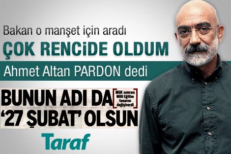 Ömer Dinçer'den Altan'a manşet tepkisi