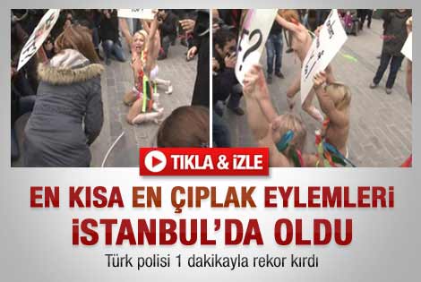 FEMEN'in İstanbul eylemi kısa sürdü - Video