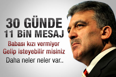 Cumhurbaşkanı'na ayda 11 bin mesaj