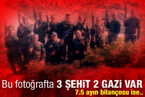 7.5 aylık bilanço 30 şehit 44 yaralı