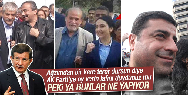 Davutoğlu kanlı meydanda oy isteyen Demirtaş'ı eleştirdi