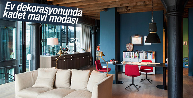 Ev dekorasyonunda kadet mavi modası