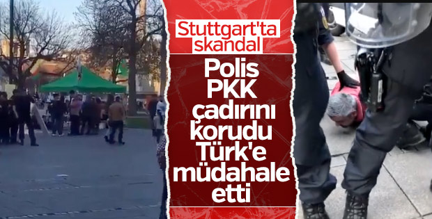 Alman polisinden PKK'lıları protesto eden Türk'e gözaltı