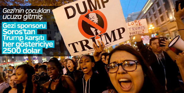 Trump karşıtı protestolara katılanlara 2500 dolar