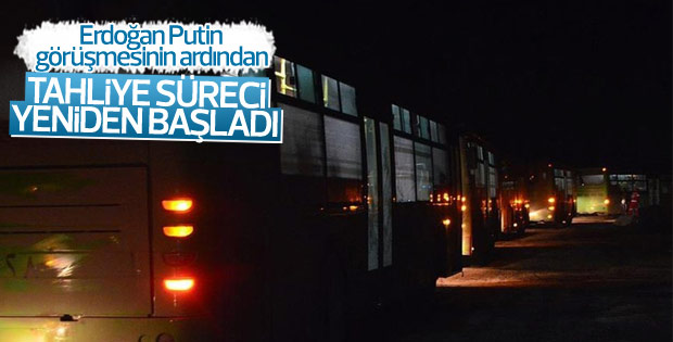 Halep'ten tahliye süreci yeniden başladı