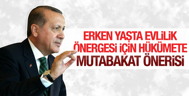 Erdoğan erken yaşta evlilik önergesiyle ilgili konuştu