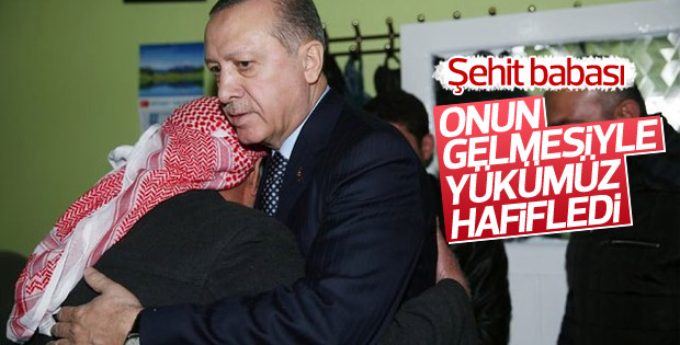 Cumhurbaşkanı Erdoğan'dan şehit ailesine ziyaret