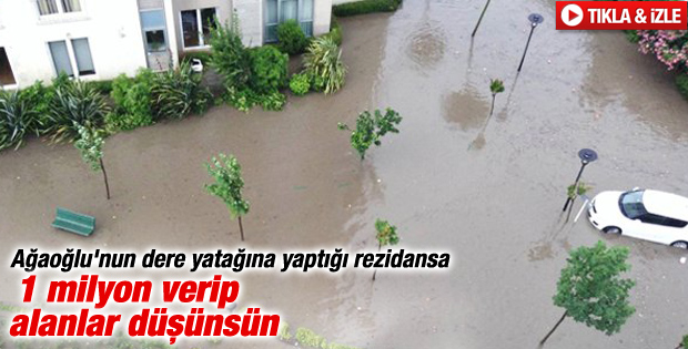 Ağaoğlu'nun Ümraniye'de yaptırdığı siteyi su bastı