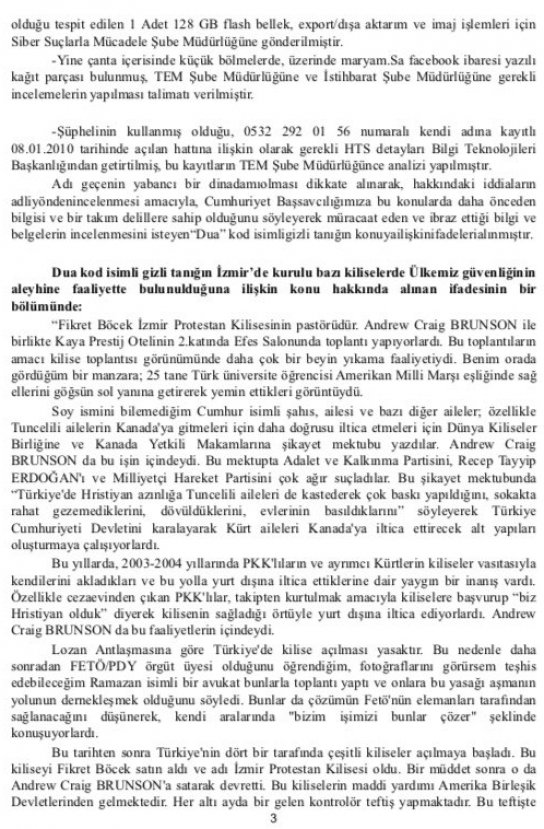 ABD`li papaz Brunson'un yargılanma gerekçesi