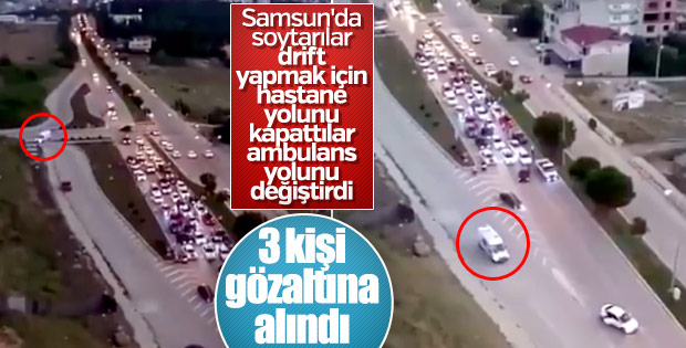 Ambulansın yolunu kapatan magandalara gözaltı