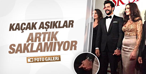 Fahriye ile Burak galaya el ele geldi