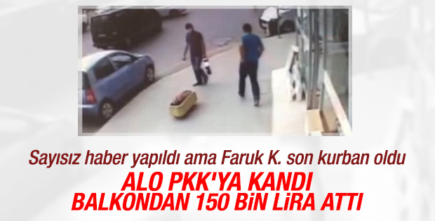 Dolandırıcılara 150 bin TL'yi balkondan poşetle attı