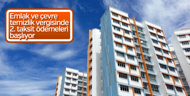 Emlak ve çevre temizlik vergisinde 2. taksit dönemi