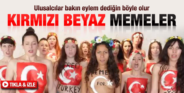 FEMEN'den Gezi Parkı eylemine destek - izle