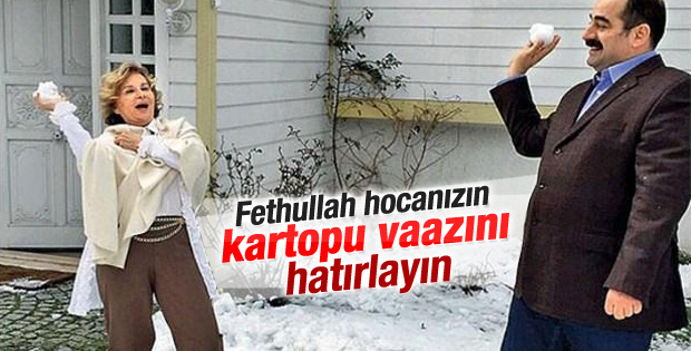 Nazlı Ilıcak ve Zekeriya Öz'ün kartopu fotoğrafı