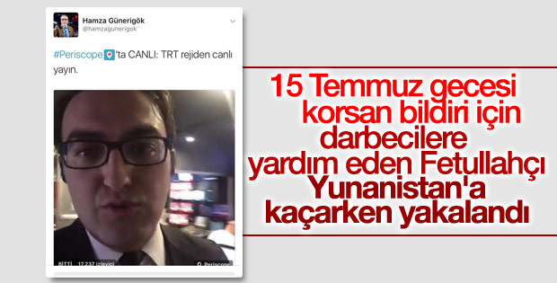 TRT'nin eski spikeri Yunanistan'a kaçarken yakalandı