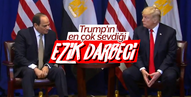Sisi, Donald Trump karşısında el pençe divan