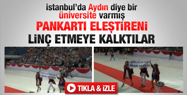 Aydın Üniversitesi'nde pankart gerginliği