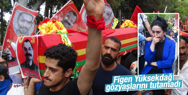 Figen Yüksekdağ Halil Aksakal'ın cenazesinde ağladı