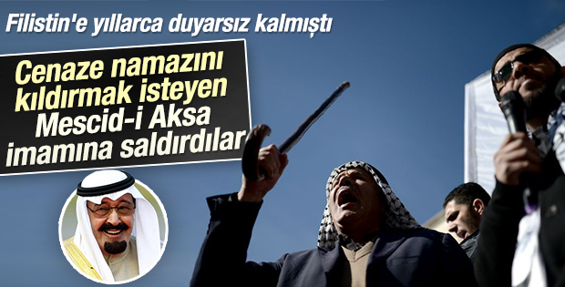 Mescid-i Aksa'da Kral Abdullah'ı öven imama darp girişimi