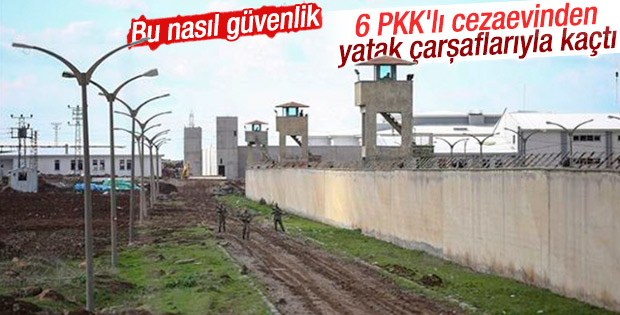 6 PKK'lı cezaevinden çarşafla firar etti