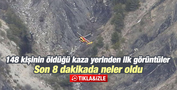 Fransa'da düşen uçağa ait ilk görüntüler - İzle