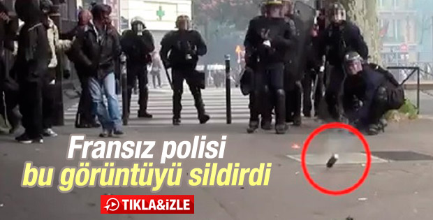 Fransa polisi gaz bombası görüntüsünü sildirdi