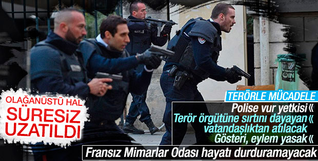 Fransa'da olağanüstü hal yine uzatılacak
